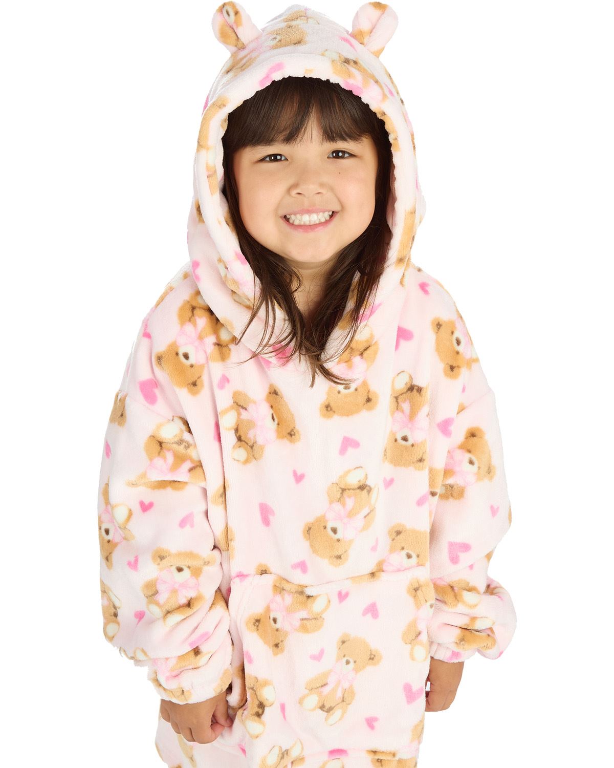Huggable Kids Teddy Print Snuggle Hoodie
