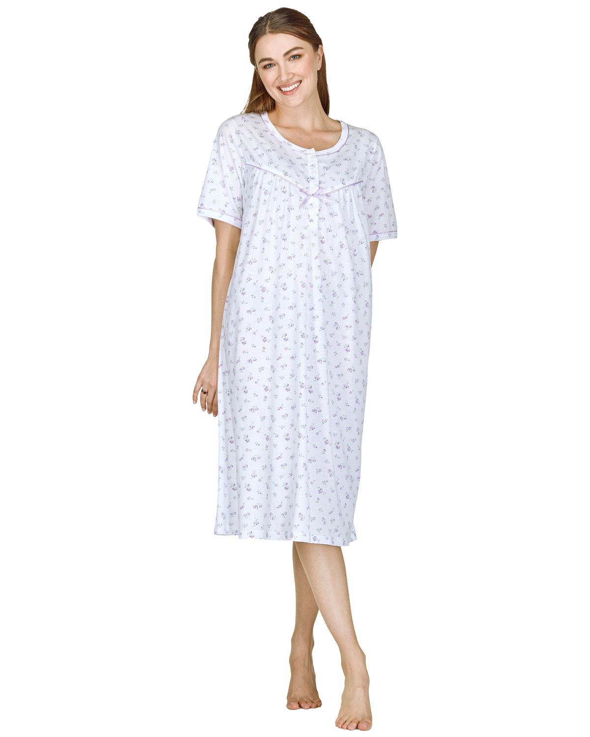 La Marquise Womens 'Rose Print' Short Sleeve Nightie