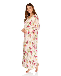 La Marquise Womens 'Berry & Blue' 43" & 50" Long Sleeve Jersey Nightie