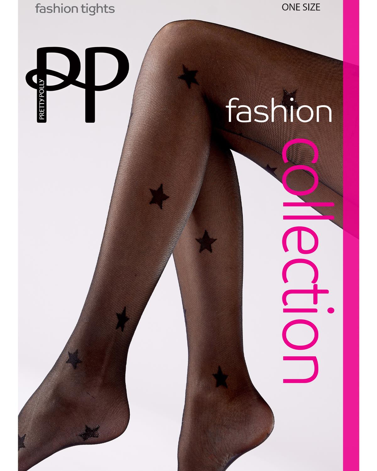Pretty Polly Womens Black Star Pattern Tights