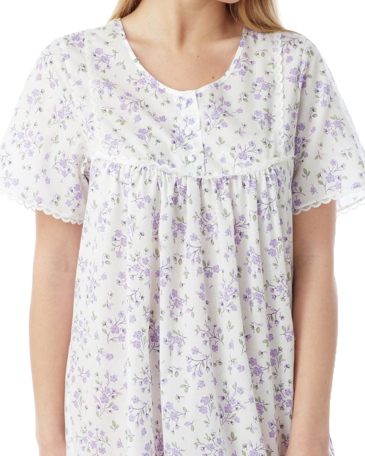 Marlon Womens Short Sleeve 45" Woven Nightie