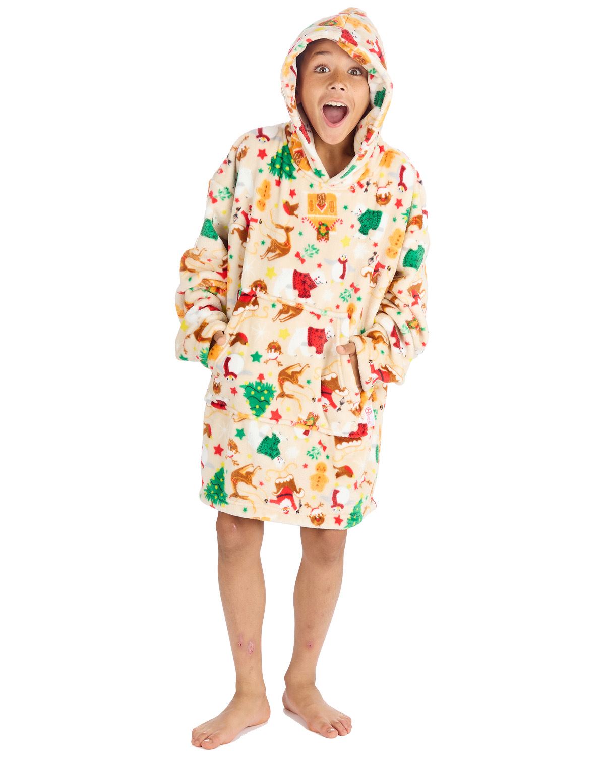Huggable Unisex Christmas Print Oversized Hoodie