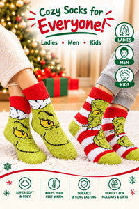 2 Pairs Family Grinch Cosy Socks