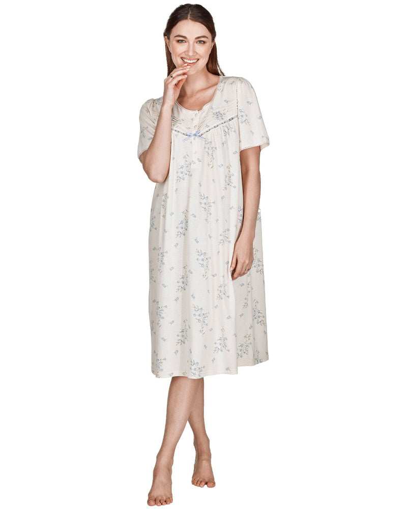 La Marquise Womens 'Floral Breeze' Short Sleeve Nightie