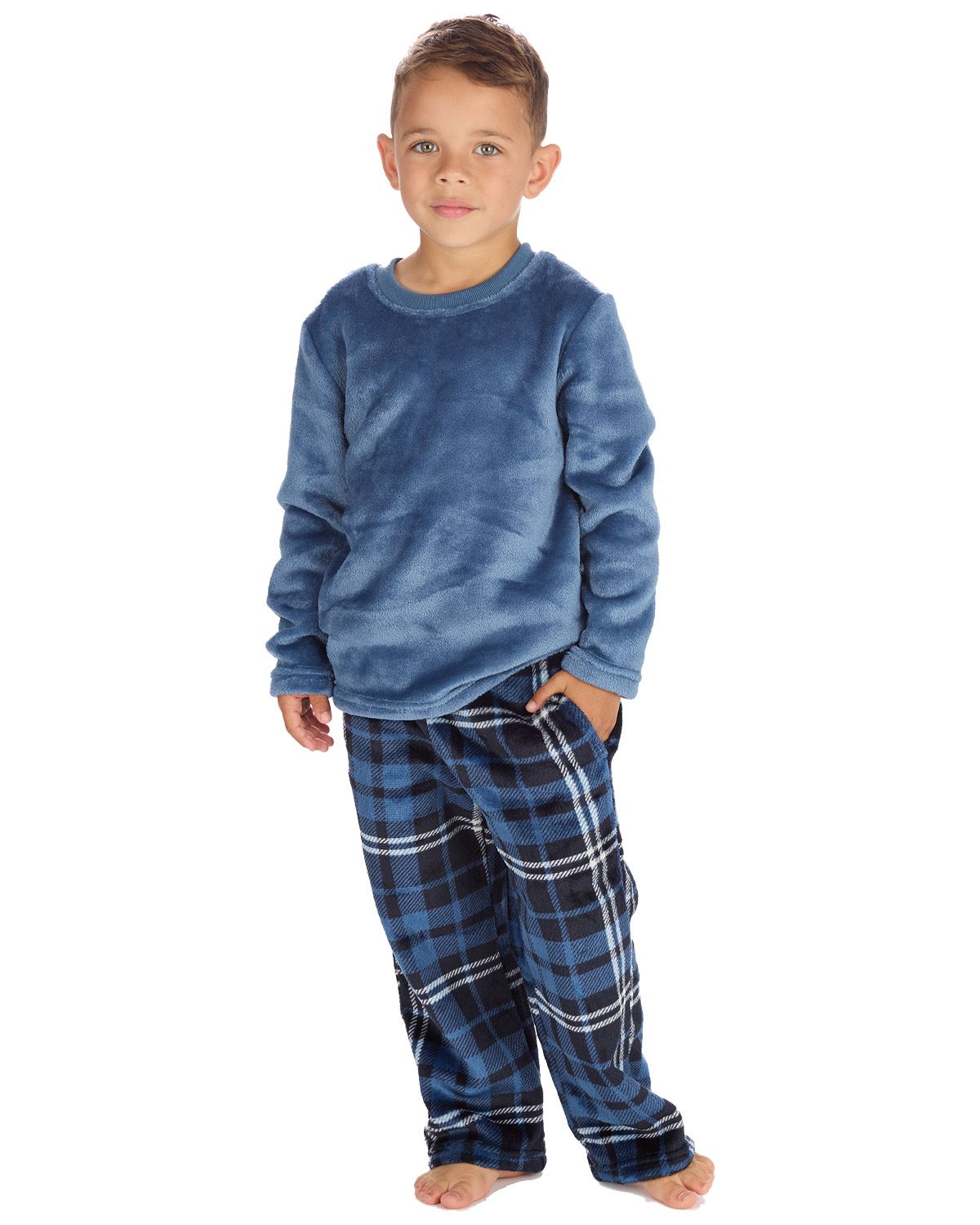 Cargo Bay Boys Polished Fleece Check Pyjamas