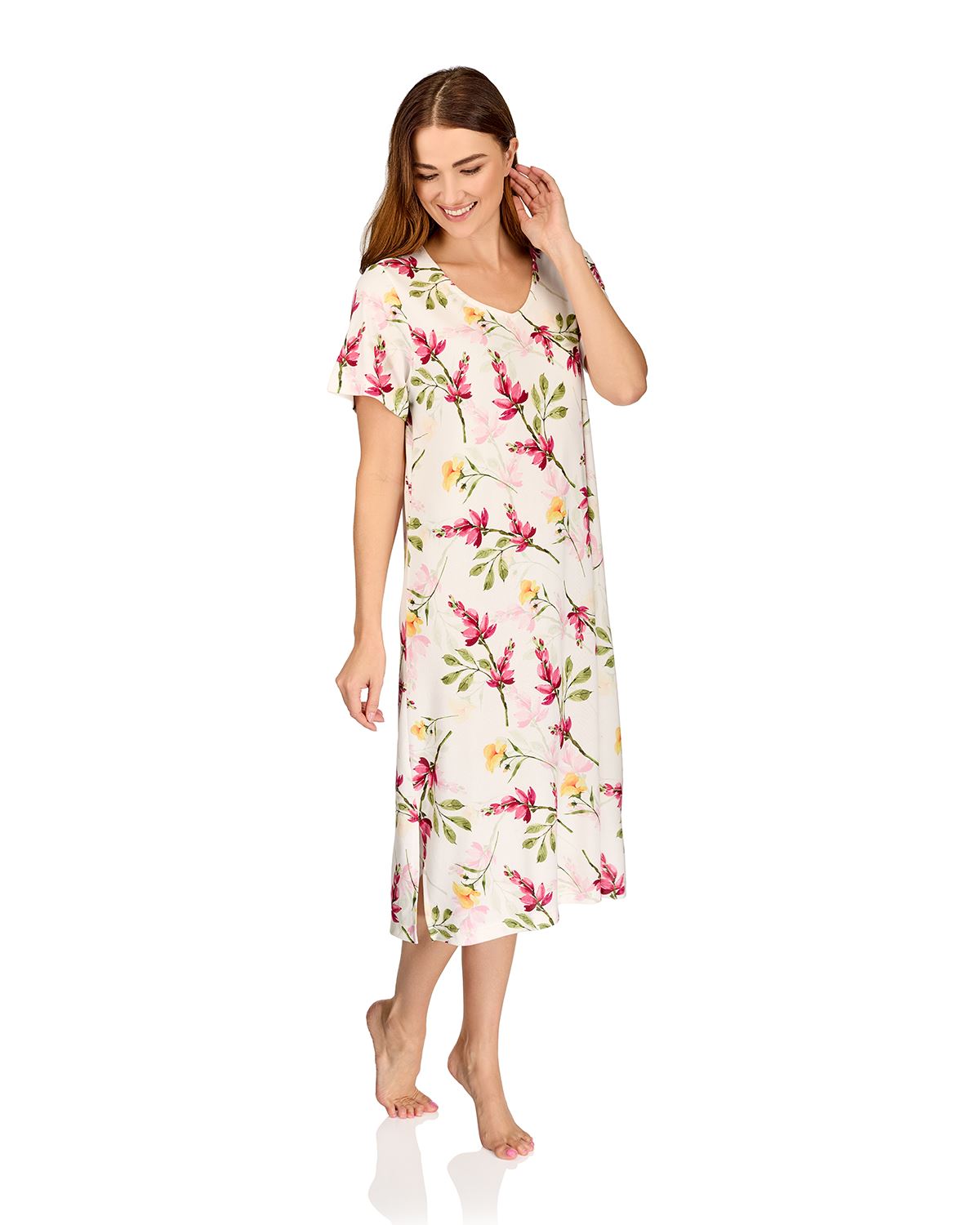 La Marquise Womens 'Berry & Blue' 43" & 50" Short Sleeve Nightie
