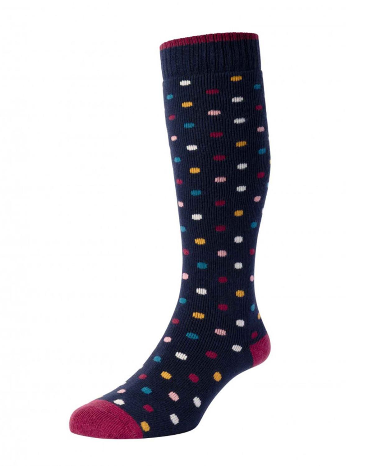 HJ Hall Womens Cotton Spotty Welly Socks