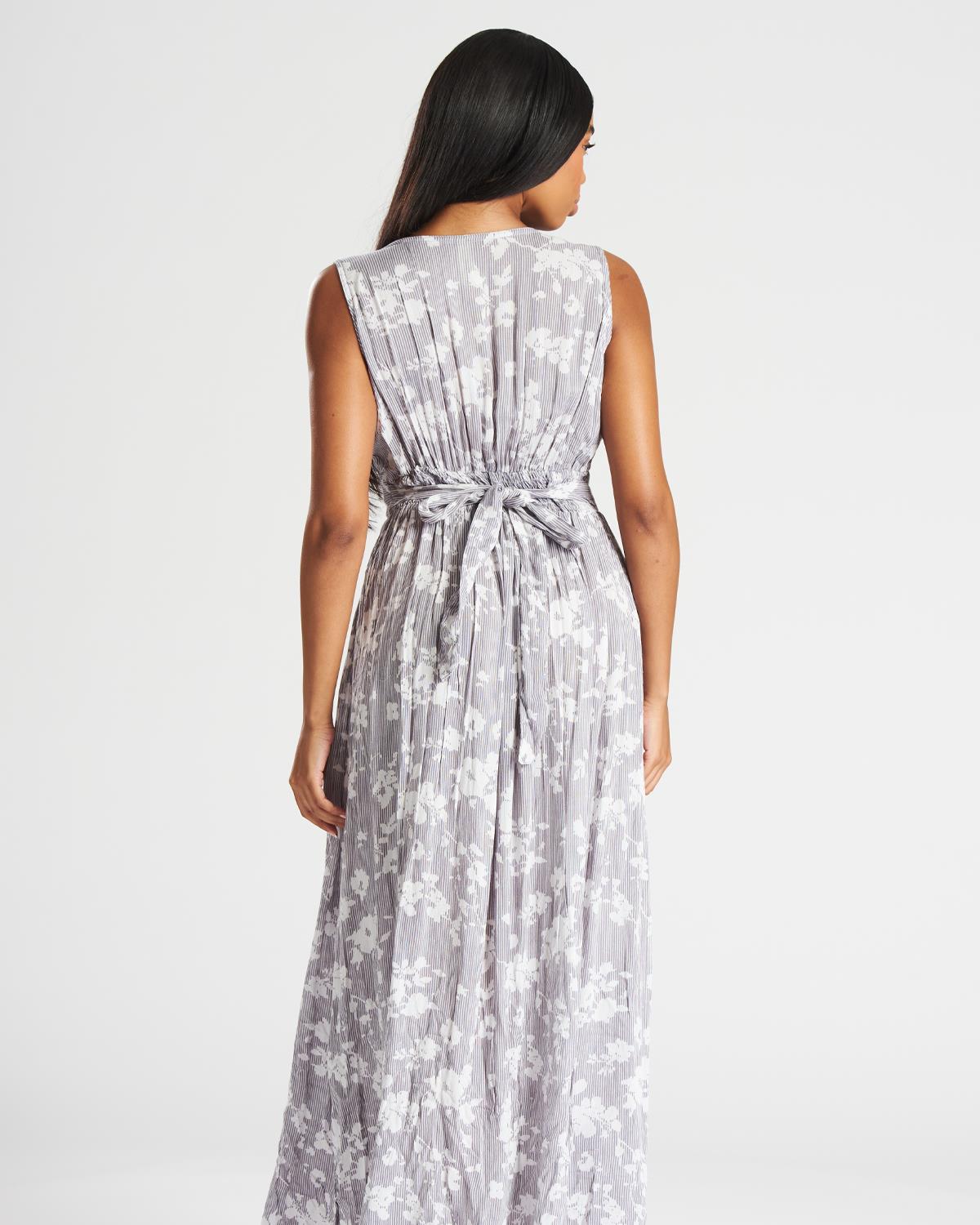 Pistachio Womens Wide Cross Over Print Dress