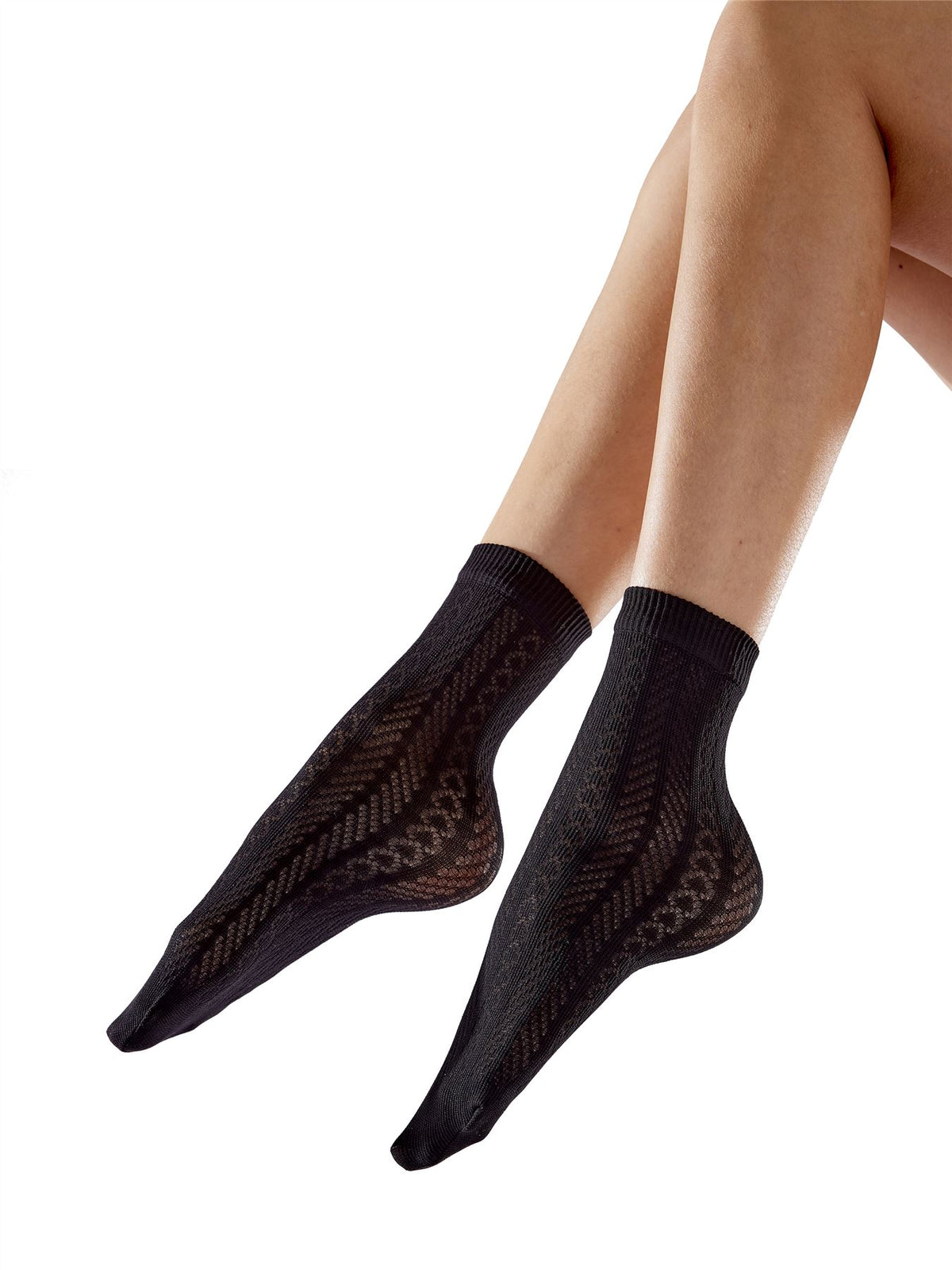 Pretty Polly Womens Black Textured Sheer Socks