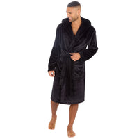 Slumber Hut Mens Polished Hooded Dressing Gown