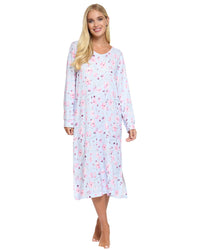 La Marquise Womens 'Floral Reflections' Long Sleeve Nightie