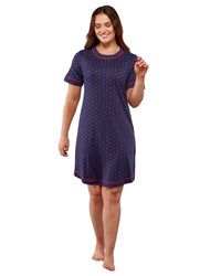 La Marquise Womens Festive Prints Short Sleeve Nightie