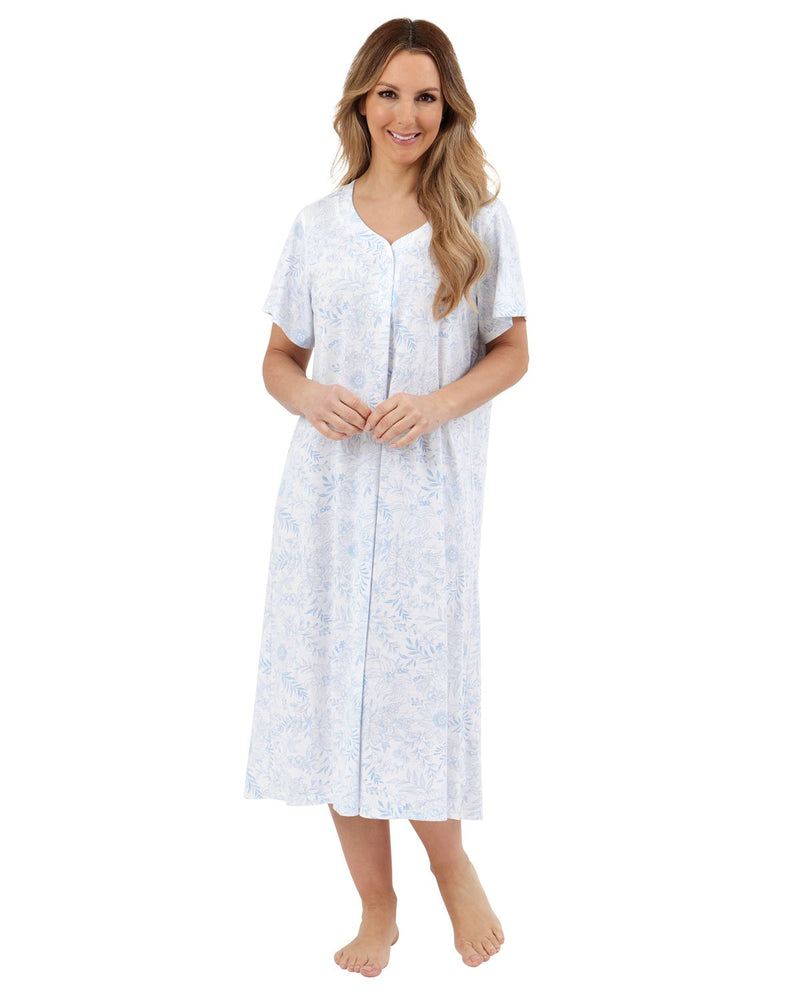 Marlon Womens Sketch Floral 45" Short Sleeve Nightie