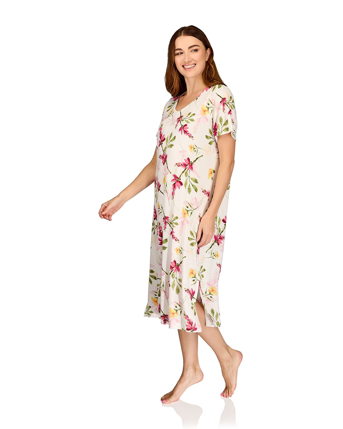 La Marquise Womens 'Berry & Blue' 43" & 50" Short Sleeve Nightie