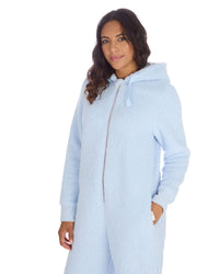 Huggable Womens Borg Zip Hooded Onesies