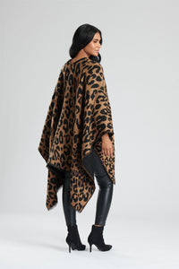 South Beach Womens Jacquard Fringe Poncho