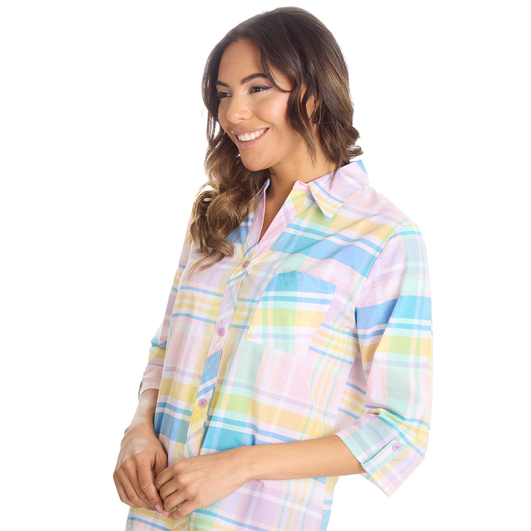 Forever Dreaming Womens Check Print Nightshirt