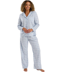 Indigo Sky Ladies Plush Fleece Fleur Geo Pyjamas