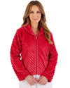 Slenderella Womens Supersoft Diagonal Rib Fleece Zip Bedjacket