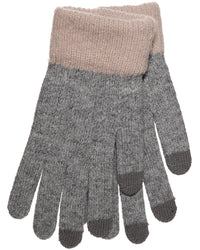Foxbury Womens Brushed Gloves With Contrast Cuff