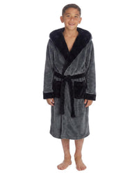 Slumber Hut Boys Contrast Hooded Dressing Gown