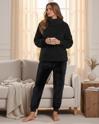 Loungeable Womens Borg Removeable Snood Jumper & Jogger Set