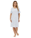 Marlon Womens 36" Sketch Floral Jersey Short Sleeve Nightie