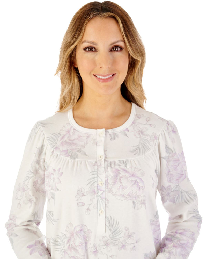 Slenderella Womens Large Floral Interlock 43" Jersey Nightdress