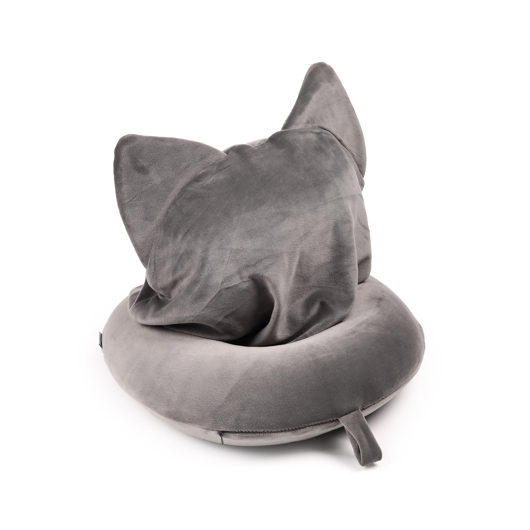 Hoodeazzz Adoramals Plush Memory Foam Travel Pillow & Hood