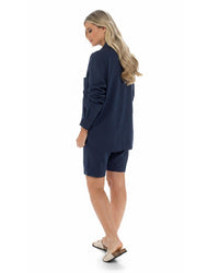 Indigo Roc Womens Relaxed Fit Linen Shirt