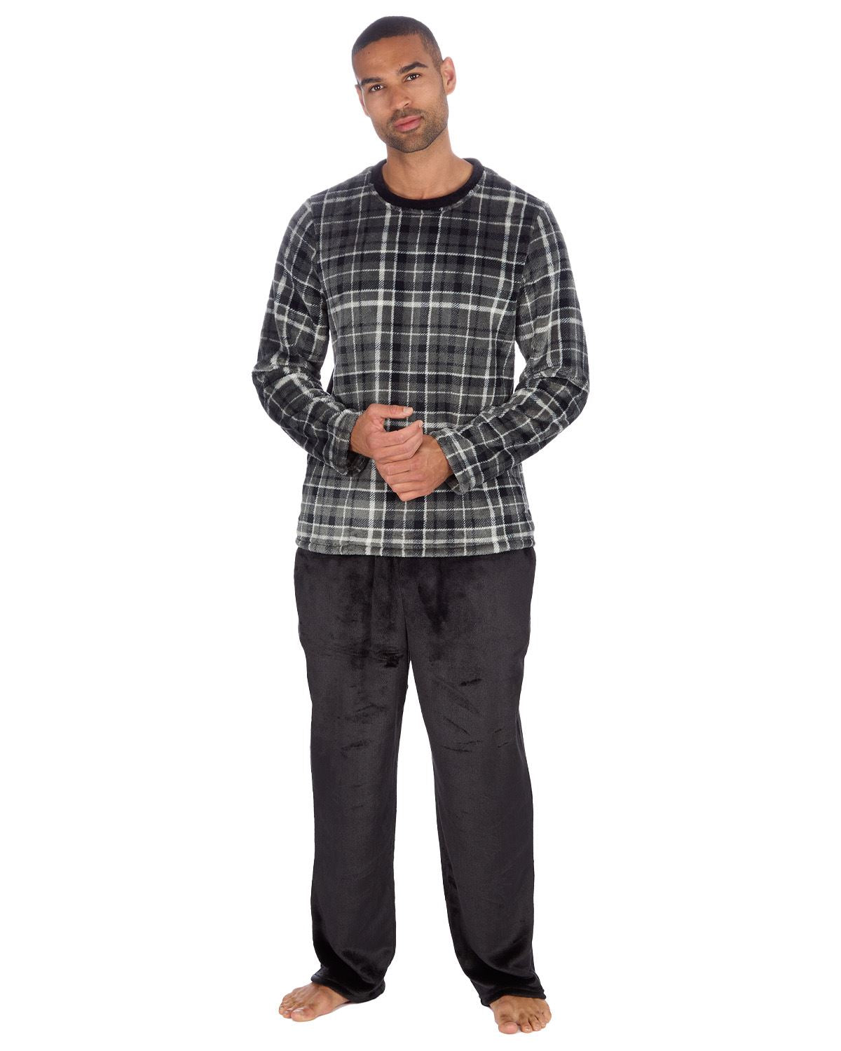Cargo Bay Mens Polished Fleece Check Pyjamas