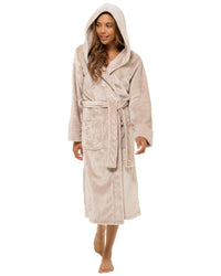 Womens Polished Fleece Cuff Detail Dressing Gown