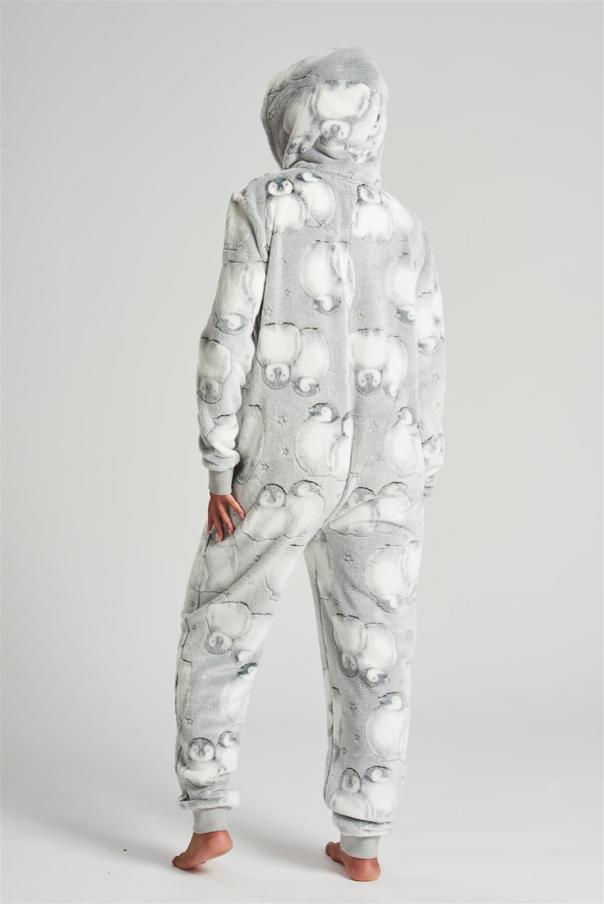 Loungeable Womens Grey Penguin Onesie