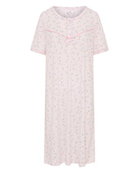 La Marquise Womens Flower Leaf Jersey Short Sleeve Nightie