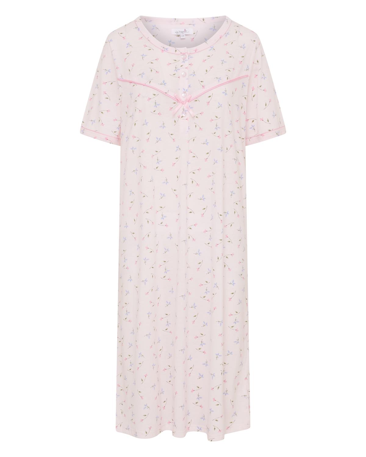 La Marquise Womens Flower Leaf Jersey Short Sleeve Nightie