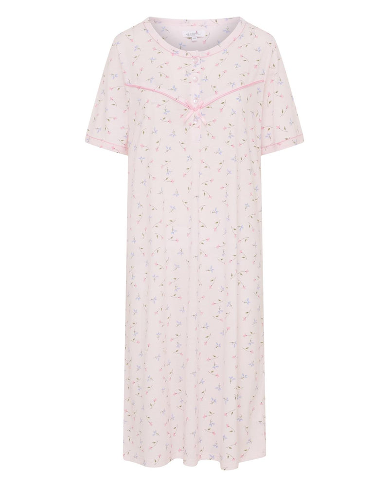 La Marquise Womens Flower Leaf Jersey Short Sleeve Nightie