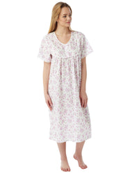 Marlon Womens Short Sleeve 45" Woven Nightie