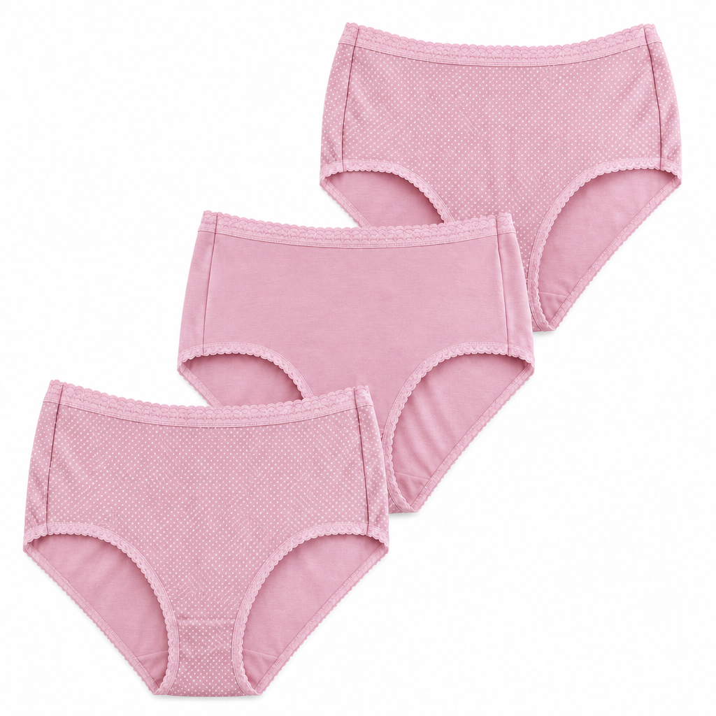 Anucci Womens Lace Trim Full Briefs