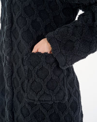 Slenderella Womens Textured Fleece Button Dressing Gown