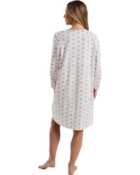 Marlon Womens Geo Floral 40" Fleece Nightdress
