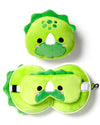 Relaxeazzz Dinosaur Plush Travel Pillow & Eye Mask