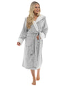 Womens Snowtip Fleece Sherpa Trim Dressing Gown