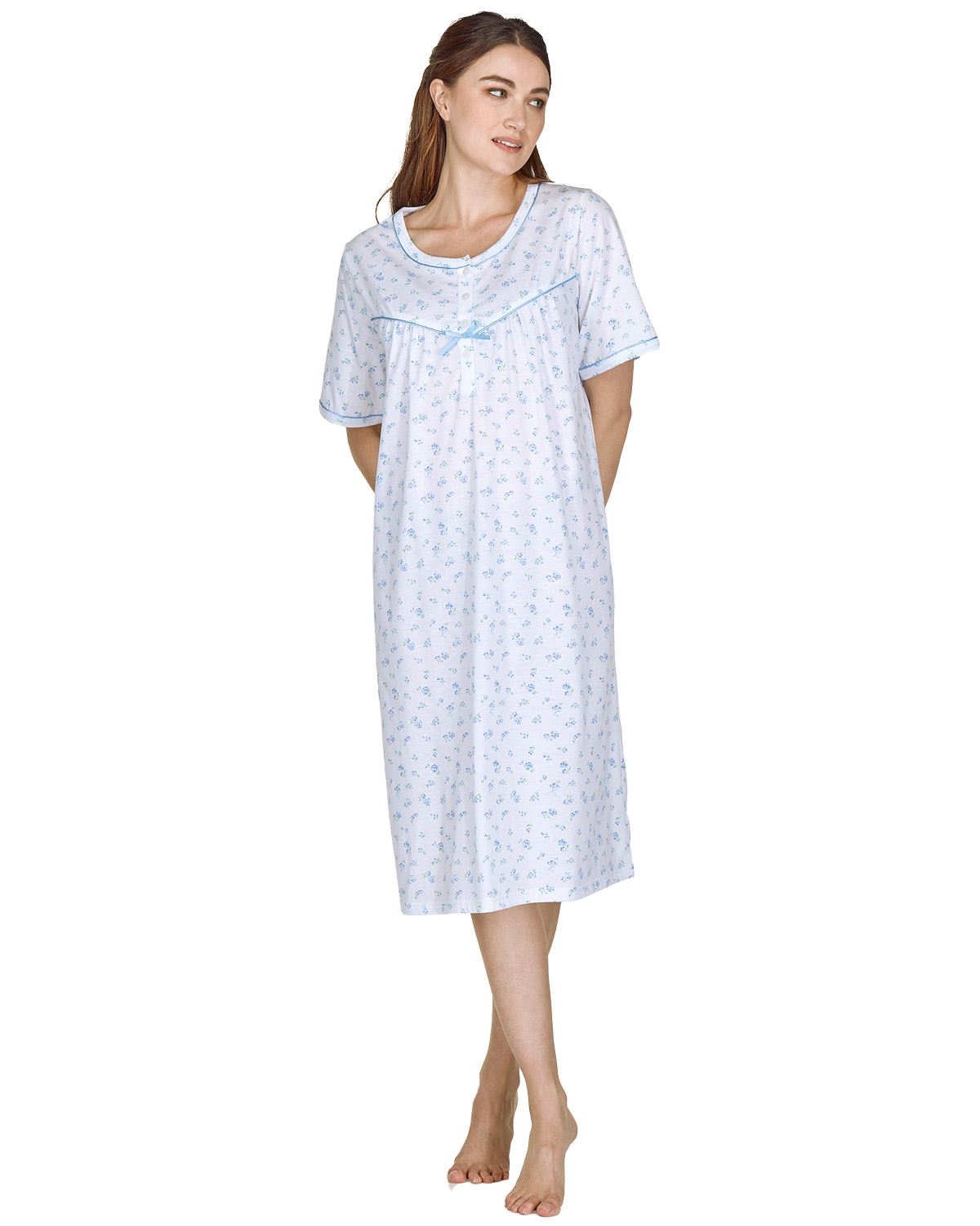 La Marquise Womens 'Rose Print' Short Sleeve Nightie