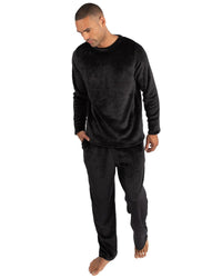 Cargo Bay Mens Ribbed Stripe Fleece Lounge Set