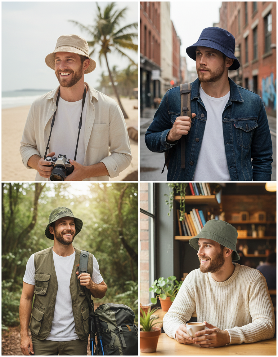 Mens Cotton Bucket Hat