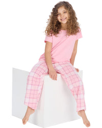 Forever Dreaming Girls Short Sleeve Tee & Check Long Pyjamas