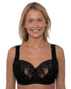 Gemm Womens Floral Embroidered Bra - Plain Black