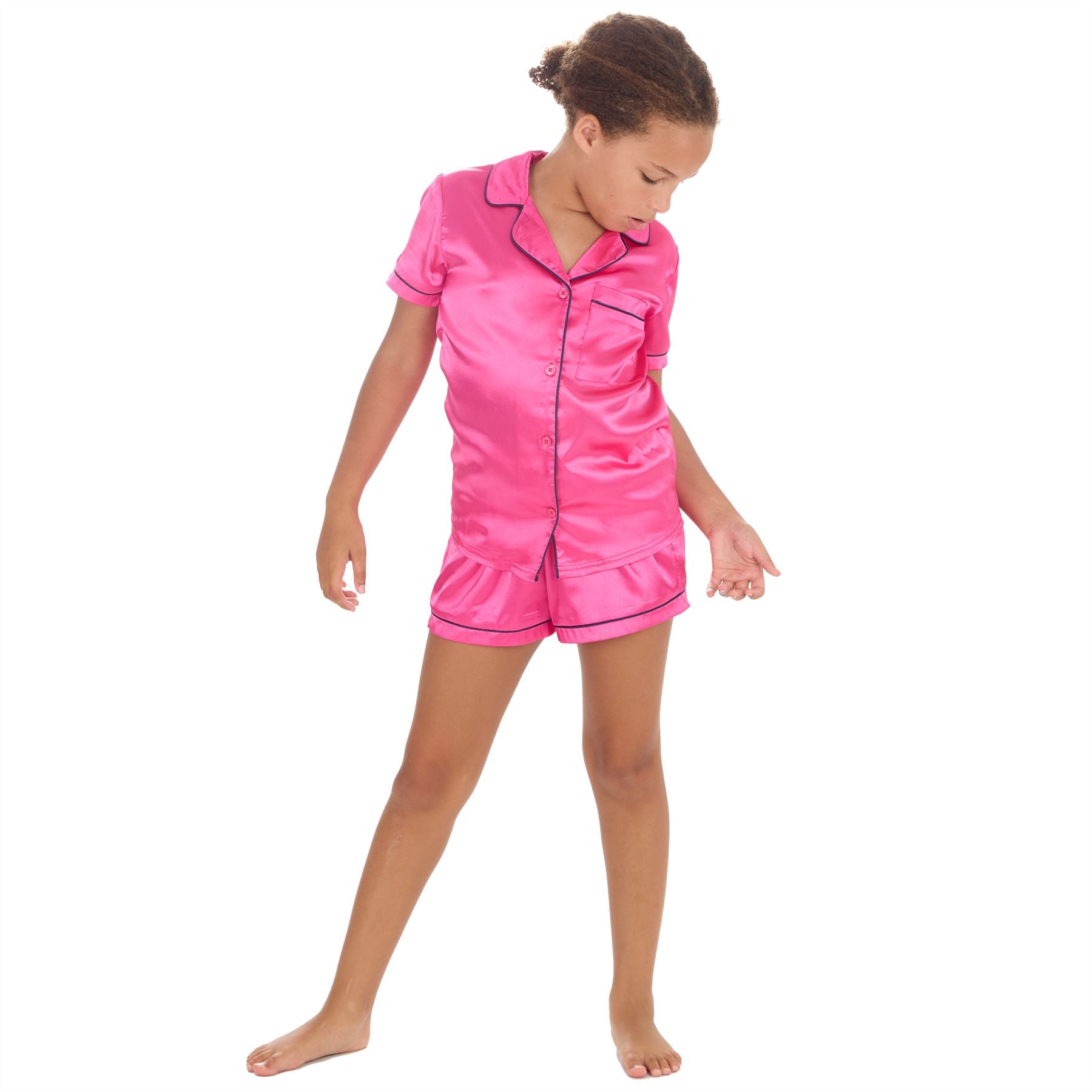 Silk Pyjamas Girls Shortie Pyjamas Slumber Party Girls Satin Short