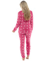 Womens Heart Print Fleece Pyjamas