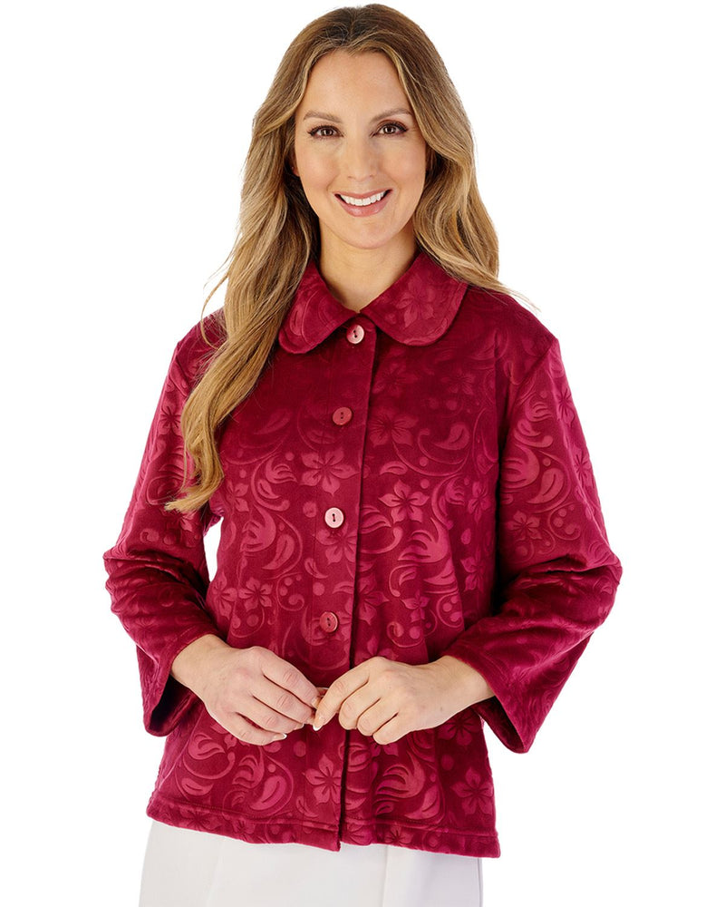 Slenderella Womens Embossed Crystal Fleece 24" Bedjacket